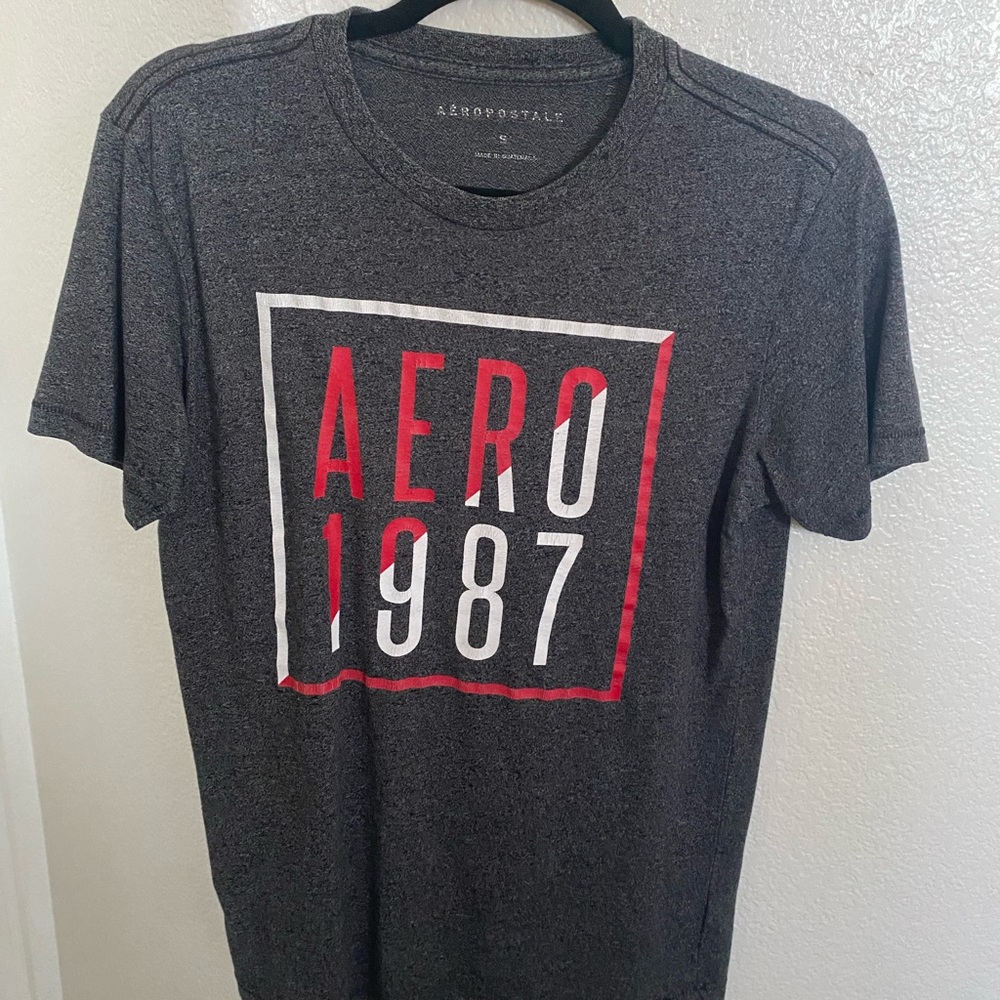 Small dark gray aero postal short sleeve t-shirt